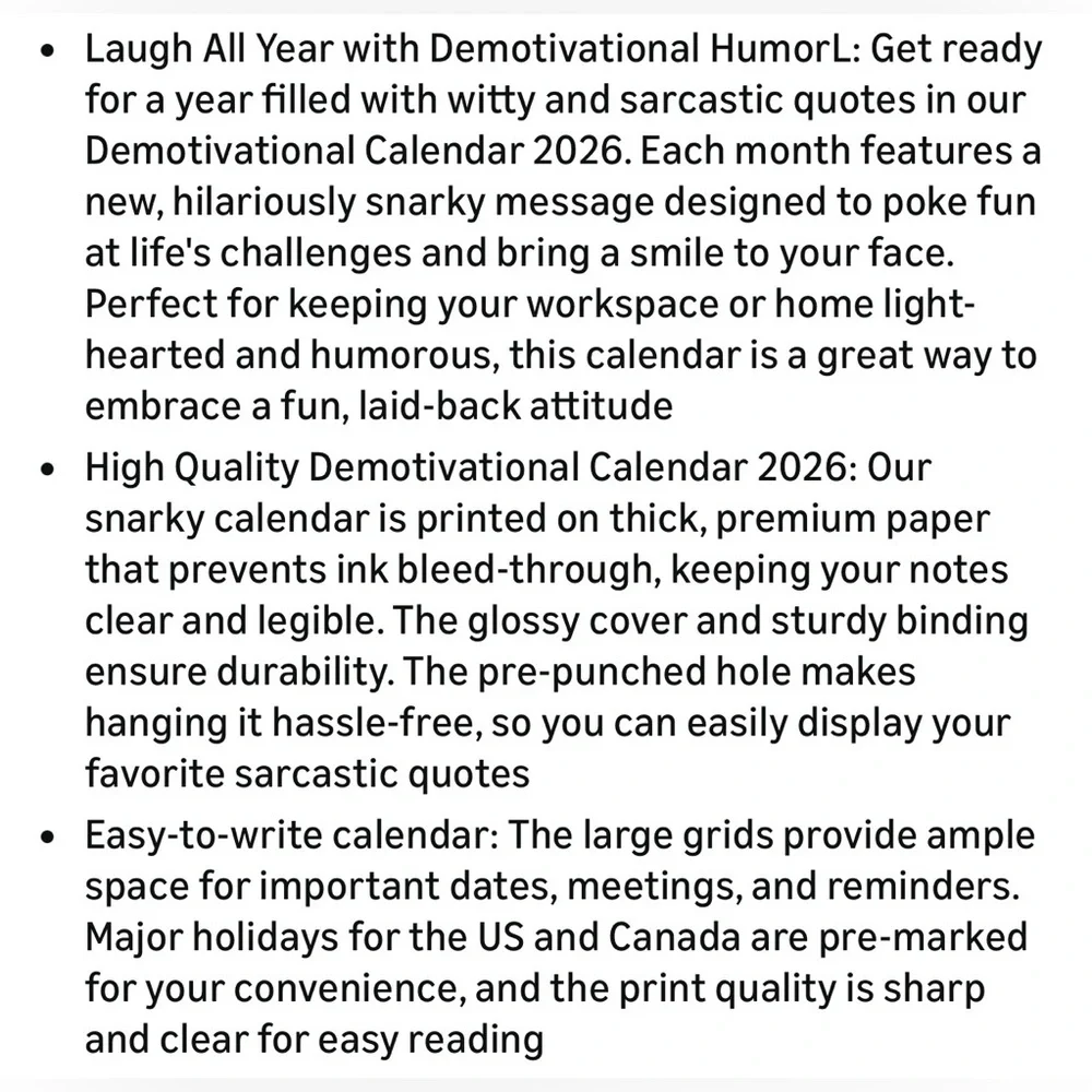 BNIP deMOTIVATION 2026 WHITE ELEPHANT GIFT CALENDAR IS A GREAT WORKING CALENDAR